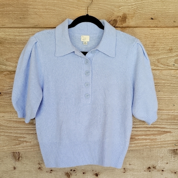 A New Day SIze XS Light Blue Short Sleeve Polo Sweater - Picture 1 of 5